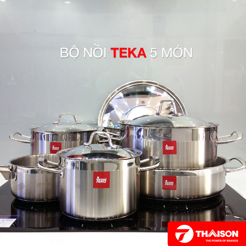 Bộ nồi 5 món Teka 49004840 sử dụng tốt với bếp gì? aligncenter