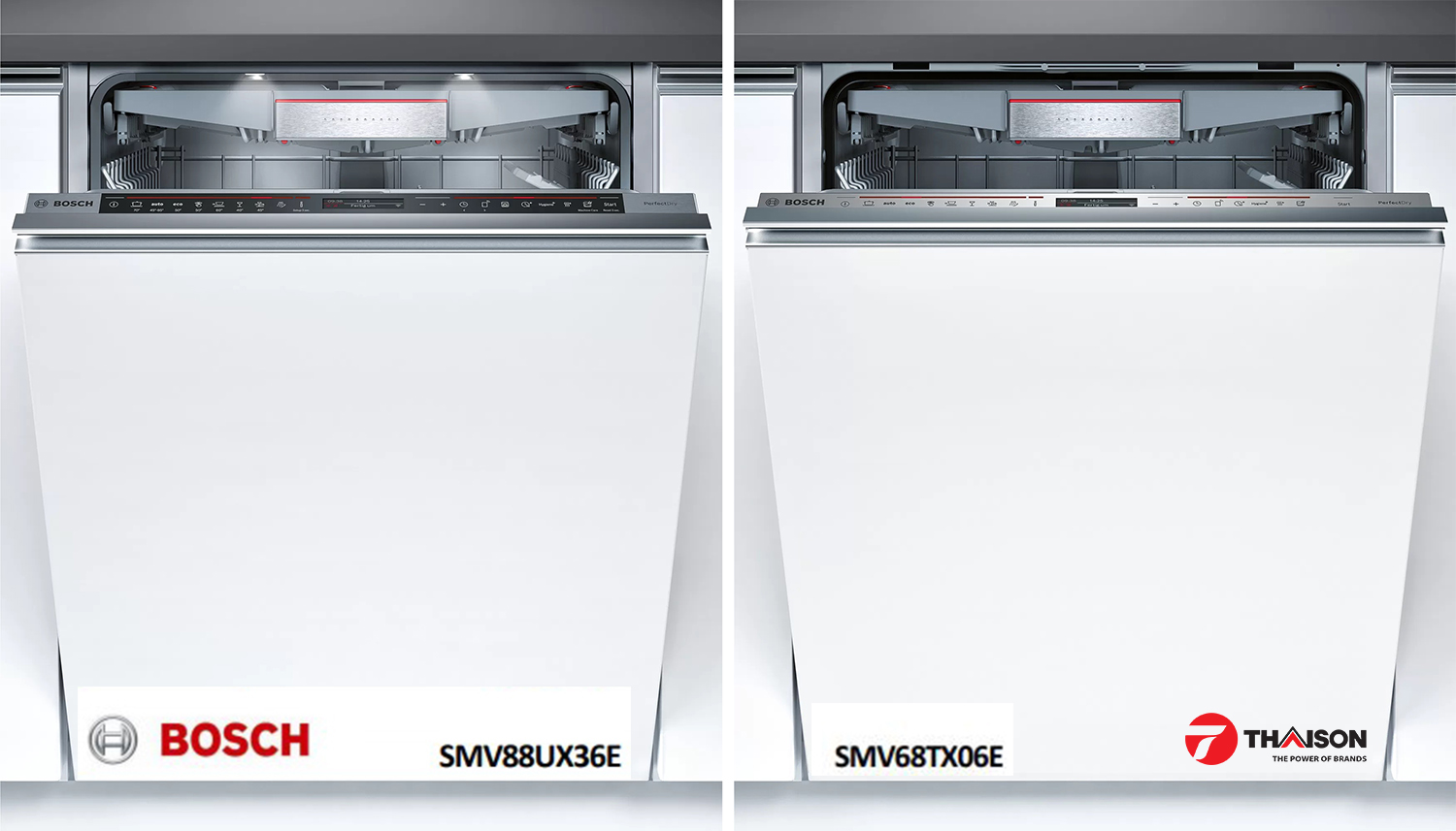 So sánh máy rửa bát âm toàn phần Bosch SMV88UX36E và SMV68TX06E. aligncenter