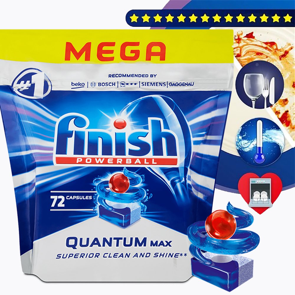Túi 72 viên rửa bát Finish Quantum max Dishwasher Tablets QT3331