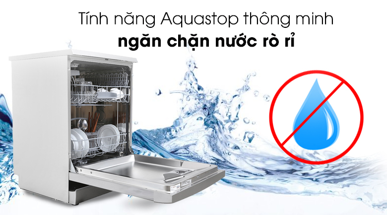 Công nghệ Aqua Stop thông minh giúp máy rửa bát chống lại sự rò rỉ của nước aligncenter
