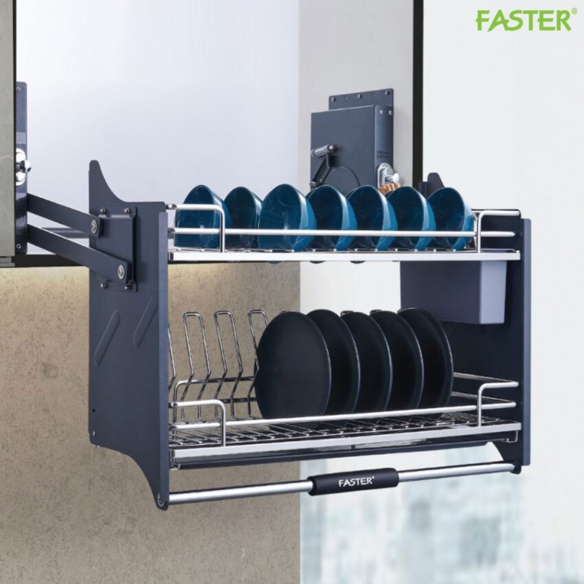 Giá Bát Đĩa Nâng Hạ Faster FSEB80-OV - Inox 304 Cao Cấp, Bảo Hành 2 Năm