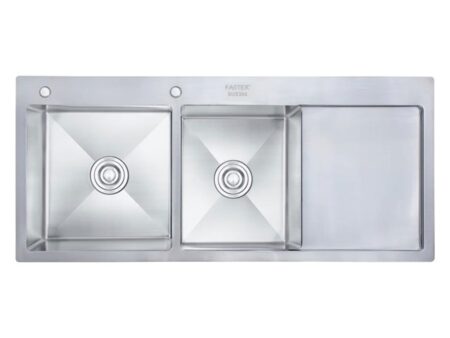 Chậu Rửa Faster FS 11046HMS Inox 304 Cao Cấp - 2 Hố 1 Bàn Chờ