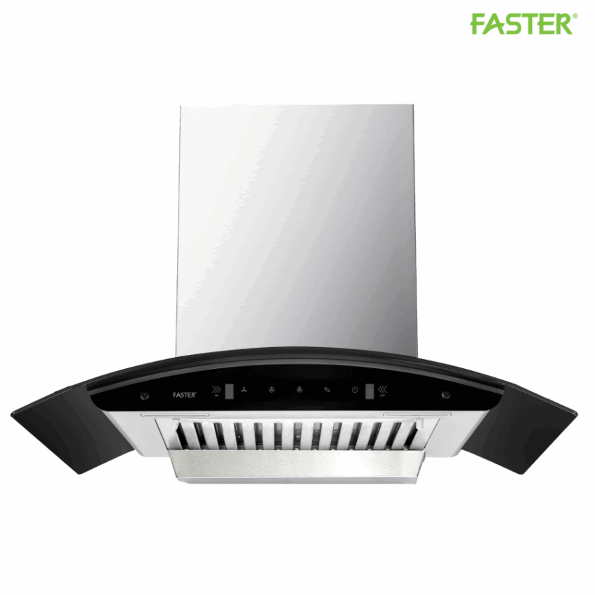 Máy Hút Mùi Faster FS CH755S - Toa Kính, Cảm Ứng, Sạch Tự Động