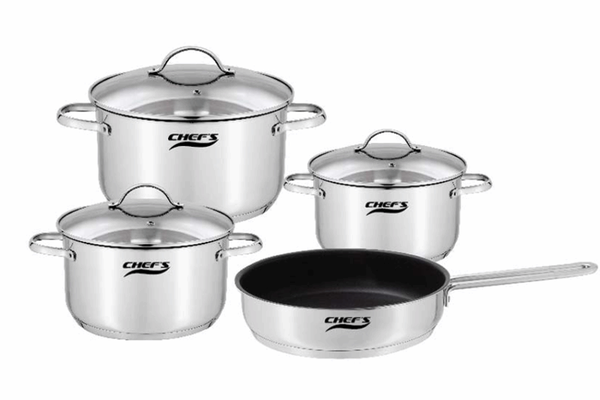 Bộ Nồi Bếp Từ Chef's EH-CW4430 Inox 430 - Bền Bỉ & Sang Trọng
