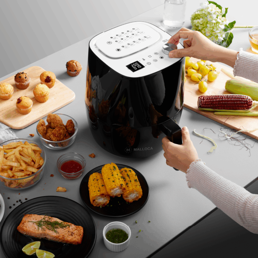 Nồi Chiên Không Dầu MAF-09B Malloca - Công Suất 1300W, Dung Tích 3L