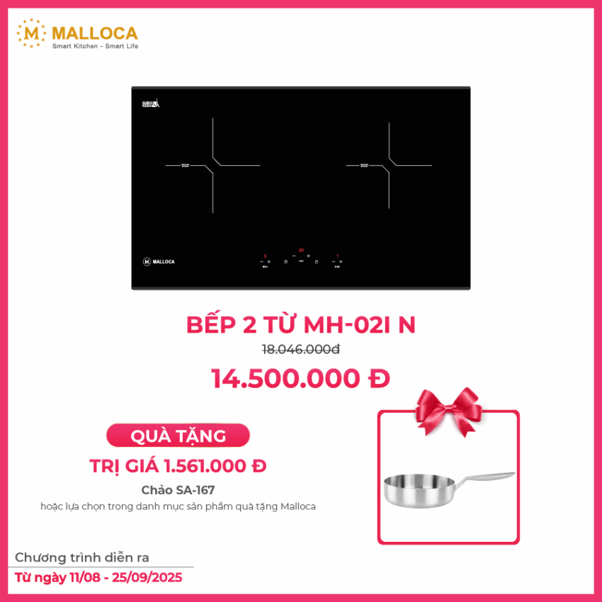 Bếp Từ Malloca MH-02I N Âm Kính Eurokera - Thiết Kế Sang Trọng