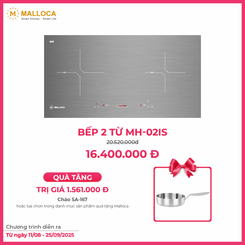 Bếp Từ Malloca MH-02IS (ver. 2020) - Nhập Khẩu Chính Hãng, Giá Ưu Đãi
