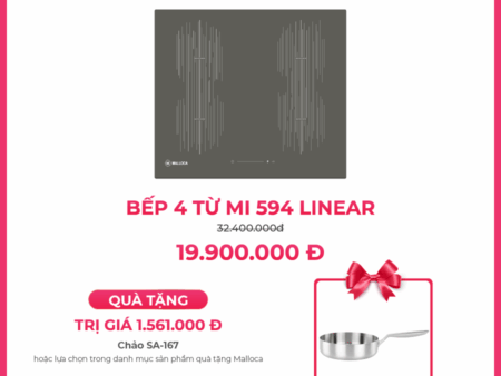Bếp Từ Malloca MI 594 LINEAR Cao Cấp | Bếp Kính Âm 4 Vùng Nấu