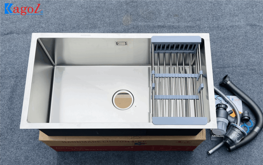 Chậu Âm Bàn Đá 1 Hố 80x45cm (1-HO-80X45-C) - Inox 304 Cao Cấp