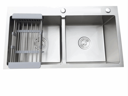 Chậu Rửa Bát Kagol Nano Bạc KT80X45X24CM - Kháng Khuẩn, Bền Đẹp