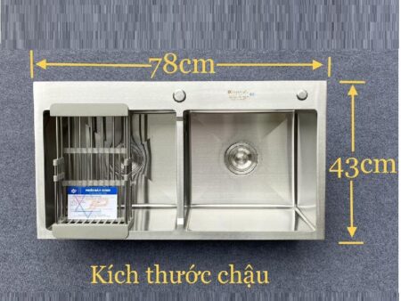 Chậu Rửa Bát Inox Kagol KT78X430X240 - Đúc Handmade Cao Cấp