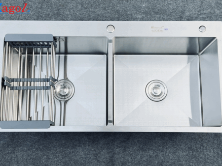 Chậu Rửa Bát Inox Kagol Hai Hộc 100x50x24 CM - Bền Đẹp, Giá Tốt