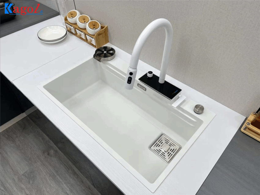 Chậu Rửa Bát Kagol 1 Hố Inox Nano 80x46cm | Mã: KAGOL-CRB-1H-INX-NANO