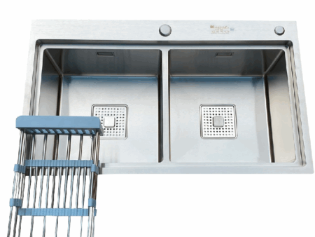 Chậu Rửa Bát Kagol Hai Hố Inox 304 (KT82X48X24CM) - Chính Hãng