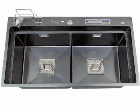 Chậu Rửa Bát Kagol Nano Đen Bậc Thang Cài Dao - Chính Hãng, Bền Đẹp