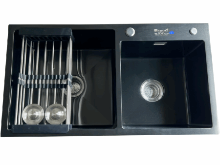 Chậu Rửa Bát Kagol Nano Đen Bậc Thang - Inox Cao Cấp, Chống Ồn
