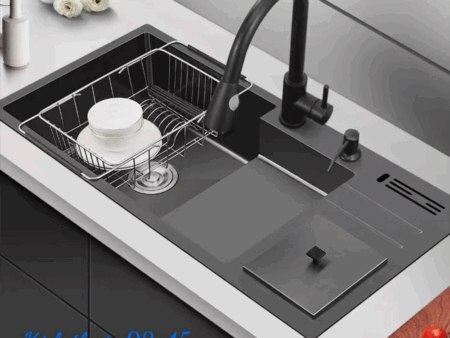 Chậu Rửa Bát Nano Xám Kagol Có Cài Dao Hố Rác Cao Cấp | KAGOLTP.VN - Hàng Chính Hãng