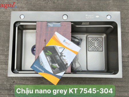 Chậu Rửa Bát Nano Xám Kagol Một Hố - Chính Hãng, Bền Đẹp Cao Cấp