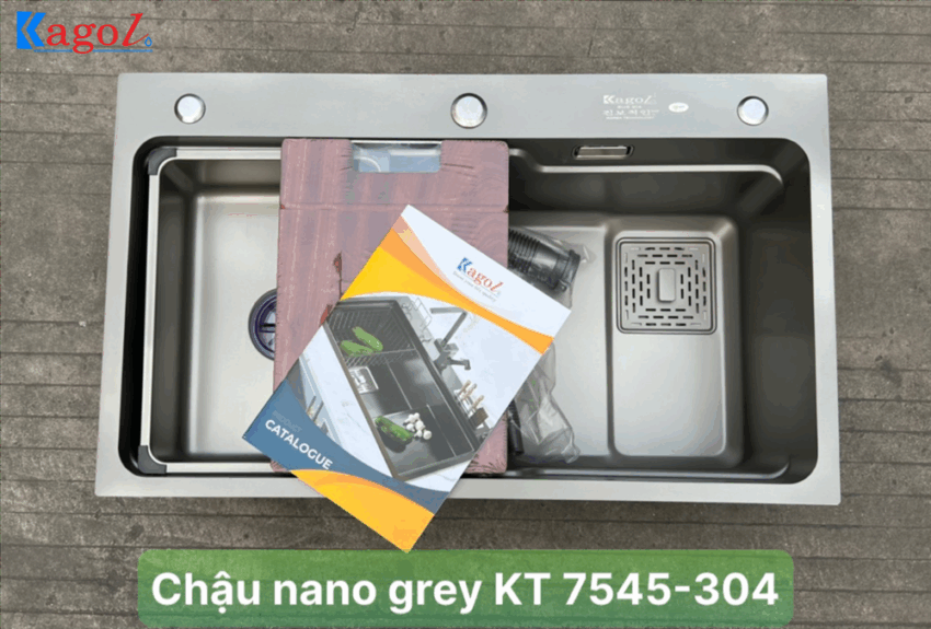 Chậu Rửa Bát Nano Xám Kagol Một Hố - Chính Hãng, Bền Đẹp Cao Cấp