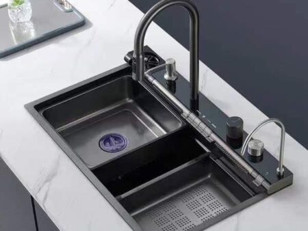 Combo Chậu Vòi 5 Phím Tròn Kagol - Inox 304 Nano Cao Cấp, Đa Năng