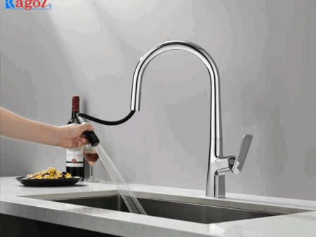 Vòi Rửa Bát Cần Rút Kagol K60 - Chất Liệu Đồng, Tiện Lợi Bếp