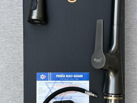 Vòi Rửa Bát Kagol Cần Rút Dài Đồng Nano Xám - Tiện Lợi, Bền Bỉ