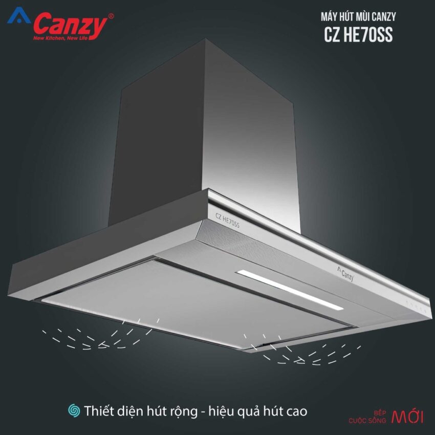 Máy Hút Mùi Canzy CZ-HE70SS Cao Cấp - Hiệu Suất Mạnh Mẽ, Êm Ái