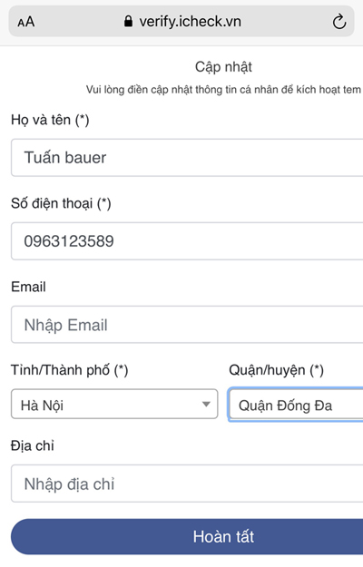 Quét mã QR tem được dán trên các thiết bị gia dụng Bauer